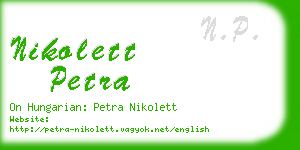 nikolett petra business card